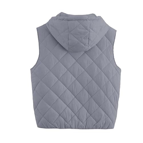 CUFEZN Women's Quilted Hooded Knit Vest Lightweight Padded Sleeveless Jacket, Casual Retro Layered Sweater Vest thumbnail 3