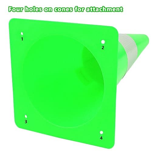 15 inch Traffic Safety Cones with Reflective Collars,[4 Pack]Green Construction Cones| Parking Cones|Road Cones for Parking lot, Driveway, Sport and Driving Training. thumbnail 5