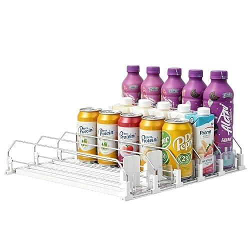 GlintFy Drink Organizer for Fridge,Soda Can Dispenser for Refrigerator,Upgraded 5 Row Fridge Drink Organize,Drink Pusher for Fridge,Automatic Refrigerator Drink Organize for Fridge Holds up to 25 Cans - Image 1