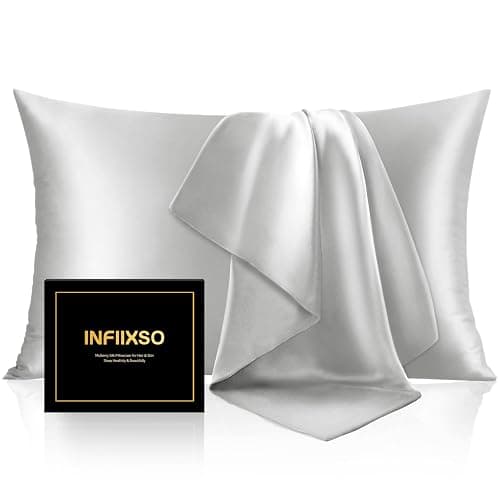 Light Grey Silk Pillow Cases - Image 1