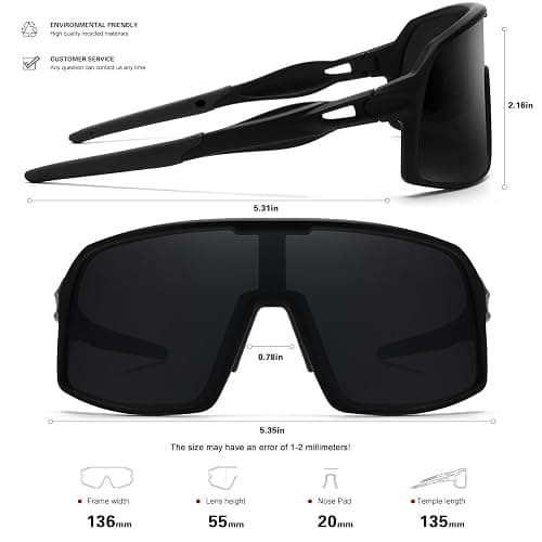 SEKKAF Polarized Sports Sunglasses for Men and Women Cycling Glasses UV Protection Goggles for Mountain Bike Running Fishing thumbnail 5