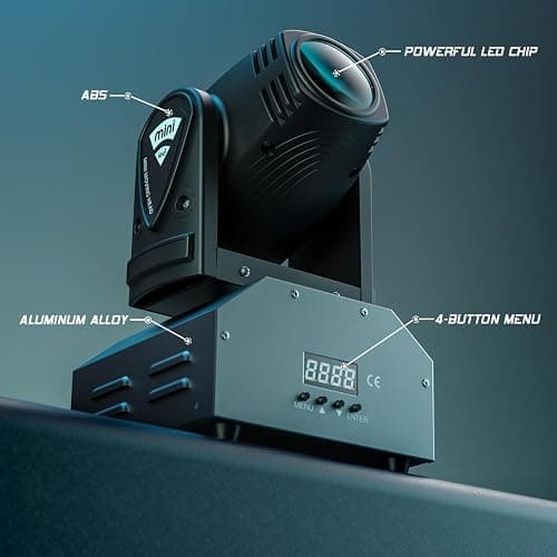 Moving Head Lights LED Stage Lights Spot 4 Color RGBW Gobos with Magical Circle 60W DMX for DJ Disco Party Light by U`King (Black-4) thumbnail 4