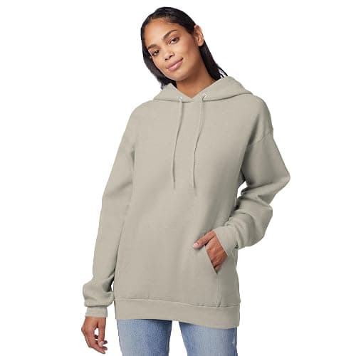 Hanes EcoSmart Hoodie, Midweight Fleece, Pullover Hooded Sweatshirt for Men - Medium - Sand thumbnail 4