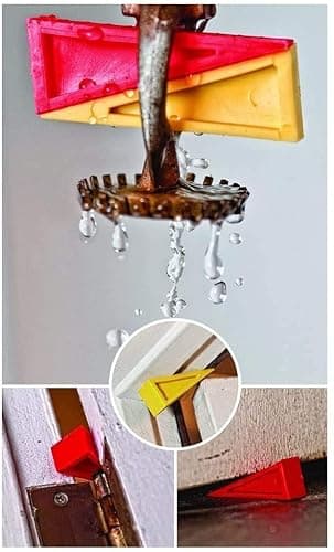 LINE2design Firefighter Door Stopper Safety Combo Wedge Pack Door Stop Loose Sprinkler Stops Safety Wedges Doors Opener (Pack of 4, Red) thumbnail 3