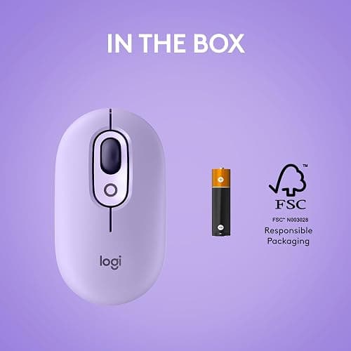 Logitech POP Mouse, Compact and Portable Wireless Bluetooth Mouse - Cosmos | Compact, portable, programmable buttons, easy-switch between up to 3 devices, for laptop, tablet, PC thumbnail 9