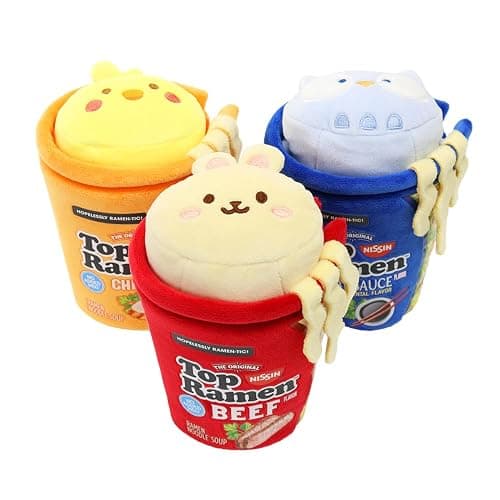 Anirollz 6" Official Stuffed Animal Plush Nissin Cup Noodle + Top Ramen |Soft, Squishy, Warm, Cute, Comfort, Safe| Pillow with Puppy Kitty Bunny - Birthday Deco Graduation Gift - Top Bunniroll thumbnail 5