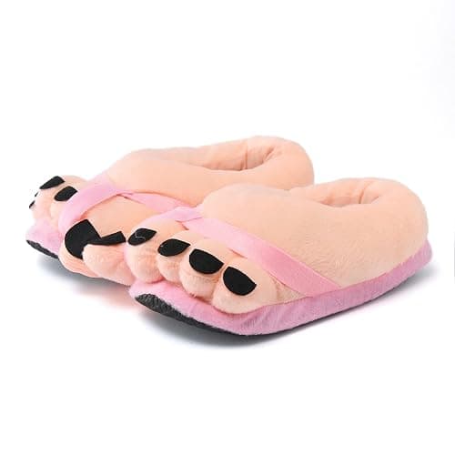 Novelty Big Toe Cartoon Fuzzy Slippers, Non Slip Funny Slipper, Warm Cotton Soft Plush Home Slippers Indoor Outdoor Winter thumbnail 9