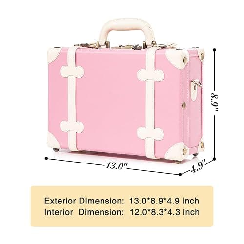 Unitravel 12inch Women Cute Suitcase Small Train Case with Straps thumbnail 7