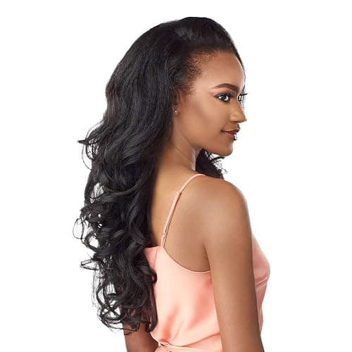 Sensationnel Instant Weave Half Wig - 3 Synthetic Blendwig Adjustable Drawstring for Seamless Hair Blending (2 DARKBROWN) thumbnail 9