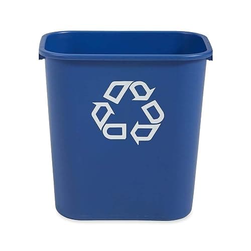 Rubbermaid Commercial Products Deskside Recycling Can, 7-Gallon/28-Quart, Blue Recycling Symbol, Plastic, for Bedroom/Bathroom/Office/Under Desk/Sink, Pack of 4 thumbnail 4