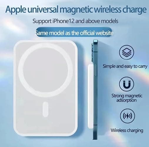 Magnetic Wireless Power Bank 10000mAh 15W for MagSafe Portable Charger for iPhone 15/14/13/12 Series | Fast Charging | Slim Pocket Power Bank thumbnail 4