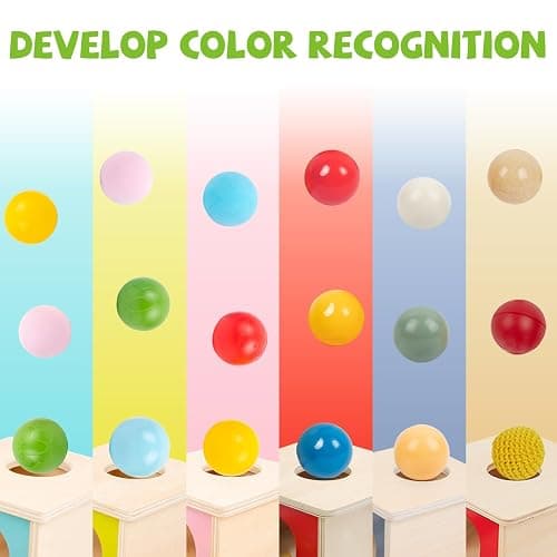 Adena Montessori Object Permanence Box with Tray Three Balls Montessori Toys for 6-12 Months Baby 1 Year Old Infant Toddler Typical thumbnail 6