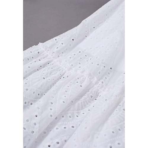 CHICWISH Women Summer Boho Maxi Skirt Eyelet Embroidery Elastic Waist Tassel String Casual Cotton Beach Vacation Long Skirts thumbnail 7
