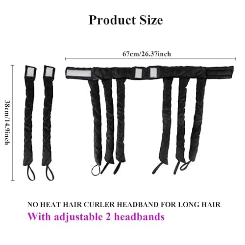 Heatless Curls Headband Adjustable Heatless Hair Curler, Removable Claw Design No Heat Curling Rod Headband Lazy Hair Curler for Long Hair, DIY Hair Rollers Styling Tool for Women Girls Curls Wave thumbnail 4