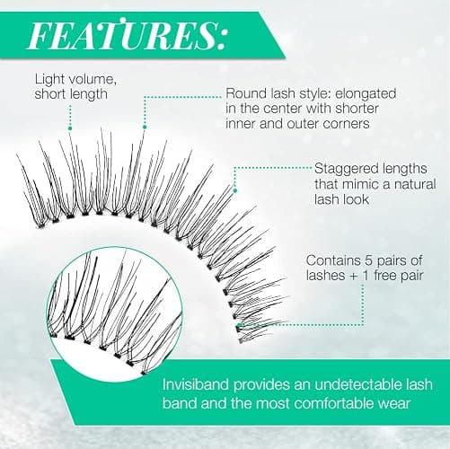 Ardell False Eyelashes, Natural 110, 5 pair + bonus pair Multipack for Eye-Lifting Effect thumbnail 4