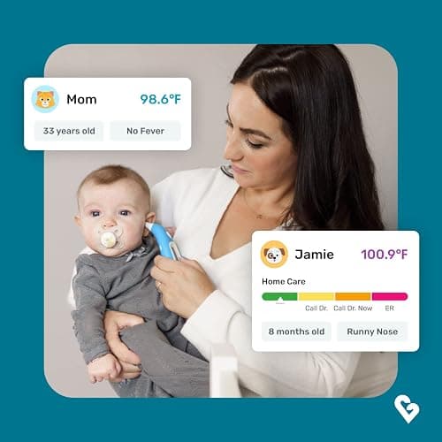 Kinsa Smart Ear Thermometer for Fever - Medical Infrared Termometro - FDA Cleared for Body Temperature Readings for All Ages - Connects to a Smartphone App to Track Symptoms and Get Illness Guidance thumbnail 5