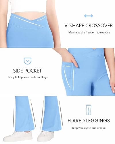 JOCMIC Girls Flare Leggings Kids Bell Bottom High Waisted Dance Yoga Flared Pants thumbnail 6