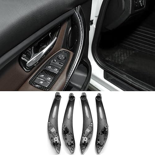 CHUANGHUI Car Door Handle Compatible with BMW 3 Series F30 F31 2013-2018 Interior Door Pull Handles Replace Cover 320i 328i 330i 335i 340i (Carbon Fiber Color) - Image 1