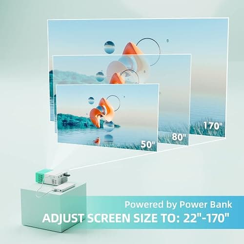 wepvo Projector Mini Portable Outdoor Movie Projectors, LED Pico Video Projector for Home Theater Film Projectors, Compatible with Smartphone/ Tablet/ Laptop/ TV Stick/ PS/ USB thumbnail 7