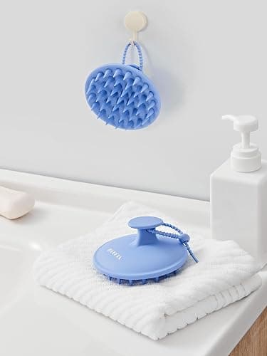 HEETA Scalp Massager Shampoo Brush with Silicone Bristles for Dandruff Removal Scalp Care & Hair Growth, Scalp Scrubber for All Hair Types, Head Massager Stress Relax, Upgraded Large Design,Blue thumbnail 8
