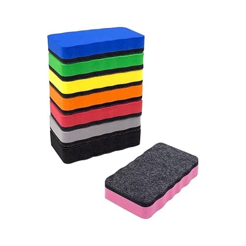 Magnetic Dry Erase Erasers, 8 Pack Whiteboard Erasers, Dry Erase Board Eraser, White Board Eraser Cleaner, 8 Colors, Office Classroom Home Supplies - Image 1