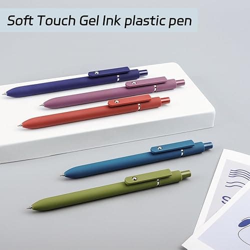 ACEES Gel Pens, 5Pcs 0.5mm Fine Point Black Ink Pens With Smooth Writing,Office Desk Accessories,Quick Dry Pens For Journaling,Ballpoint Writing Supplies, Gift for Women and Men (Retro) thumbnail 4
