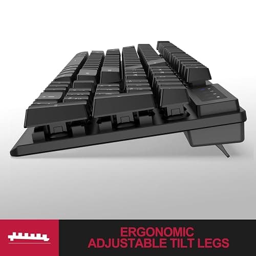 NPET K10V1 Wired Computer Keyboard, Plug & Play Full-Size with 12 Multimedia Keys, Spill-Resistant Design, 6.2ft USB Cable, for PC/Laptop (Black) thumbnail 3