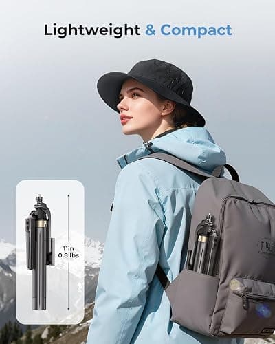 72" Phone Tripod, Tripod for iPhone with Wireless Remote Control, Portable Selfie Stick for iPhone, Live Streaming, Video Recording, Compatible with Cell Phones, Cameras thumbnail 8