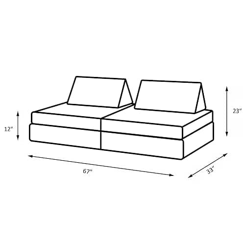 Kiddie Couch Modular Kids Play Couch, Endless Configurations, Great for Forts and Imaginative Play (Jet Black) thumbnail 3