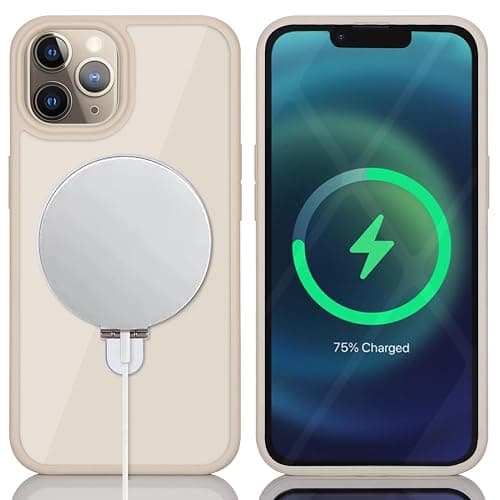 Cavor for iPhone 11 Pro Max Case with Screen Protector,Compatible with Magsafe and Stand, Phone Case for iPhone 11 Pro Max Case Built in Screen Protector,Shockproof Protective Cover-Beige thumbnail 6