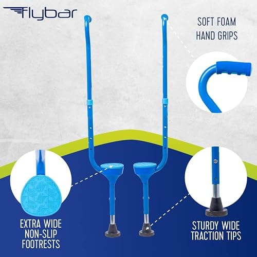 Flybar Maverick Walking Stilts for Kids - 5 Adjustable Height’s, Sturdy, Easy Assembly, Wide Non-Slip Rubber Bottom Tip, Foam Grips, Outdoor Toys for Kids 5+, 190 lbs thumbnail 5