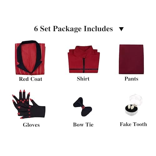 SHIKI Anime Hazbim Hotel Charlie Morningstar Cosplay Costume Charlotte Alastor Red Jacke Uniform Suit Halloween Outfit thumbnail 6