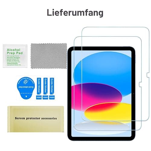 ProCase 2 Stück Schutzfolie für iPad 11 (A16) 11 Zoll/iPad 10. Generation 10,9 Zoll, 9H Gehärtetes Glas für iPad (A16) 11. Gen 2025 / iPad 10. Gen 2022 Screen Protector Folie Schutzglas -Klar thumbnail 8