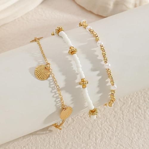 Seashell Ankle Bracelets for Women Starfish Bracelets Layered Boho Puka Shell Anklet Cowrie Shell Bracelets Hawaiian Summer Beach Foot Chain Jewelry thumbnail 5