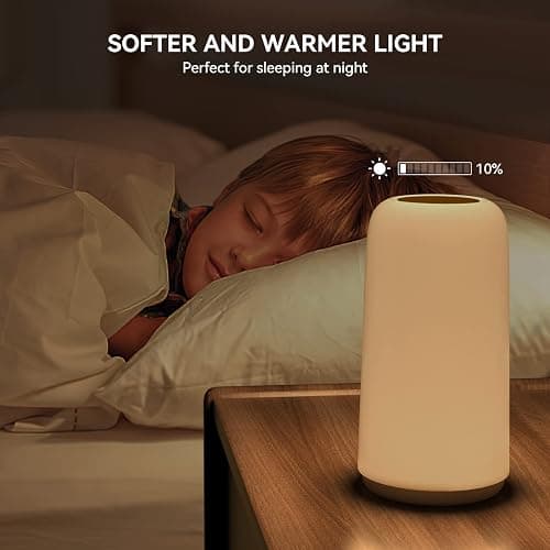 Touch Bedside Table LED Lamp, [Sleek Design & RGB Mode] Multi-Color Dimmable with Warm White Lights, Birthday Gifts for Women Mom, Smart Nightstand Small Lamp for Bedroom Living Room Home Decor thumbnail 8