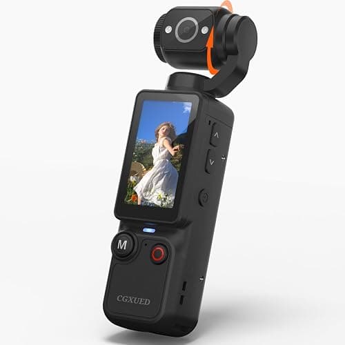 CGXUED Vlogging Camera with 180° Rotating Lens, Pocket Body Camera with Audio & Video Recording, 7-Hour Battery, Handheld POV Cameras with 32GB Card, Easy One-Button Recording for Travel(Black) - Image 1