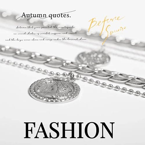 GAUEIOUR Punk Chunky Chain Necklace, Multi Layered Queen Engraved Coin Alloy Pendant, Round Hip Hop Necklace, Exaggerated Cuban Necklace, Thick Collar Jewelry For Women And Girls (Silvery) thumbnail 4