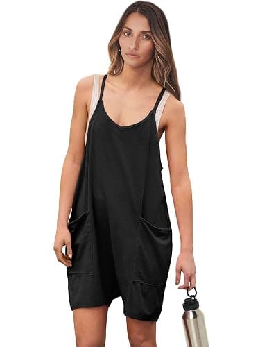 ANRABESS Womens Rompers Summer Casual Loose Sleeveless Overalls Spaghetti Strap Shorts Jumpsuit 2026 Beach Vacation Clothes thumbnail 8