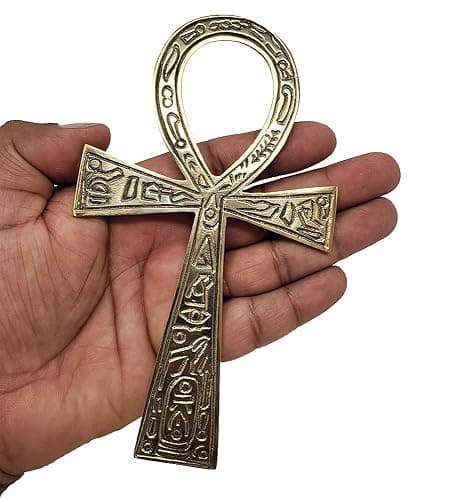 Solid Brass Ankh 6.25" ~ Perfect for your Altar, Wall Décor, Gift Giving, Ritual needs. Made of 100% yellow brass quality product by New Age Imports, Inc.® (Brass Ankh 6.5") - Image 1
