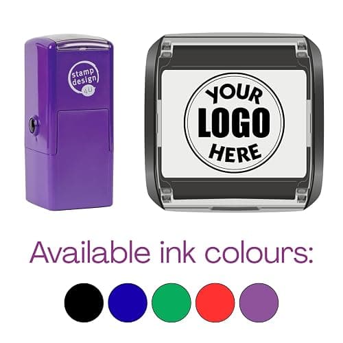 Business Logo Personalised Stamp, 25mm x 25mm Custom Stamp (Black) thumbnail 4