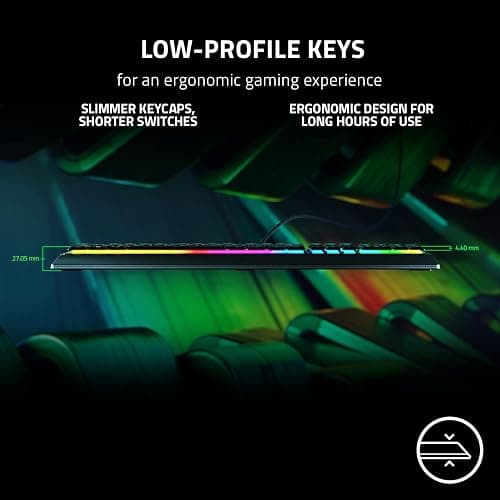 Razer Ornata V3 Gaming Keyboard: Low Profile Keys - Mecha Membrane Switches - UV Coated Keycaps - Backlit Media Keys - 10 Zone RGB Lighting - Spill Resistant - Magnetic Wrist Wrest - Snap Tap thumbnail 2