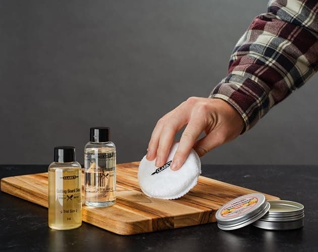 CLARK'S Cutting Board Care Kit, Includes Wood Cutting Board Oil, Soap, Wax, and Buffing Pad, Food Grade Mineral Oil, Housewarming Gift Set for Newly Married, Women, Girlfriend thumbnail 2