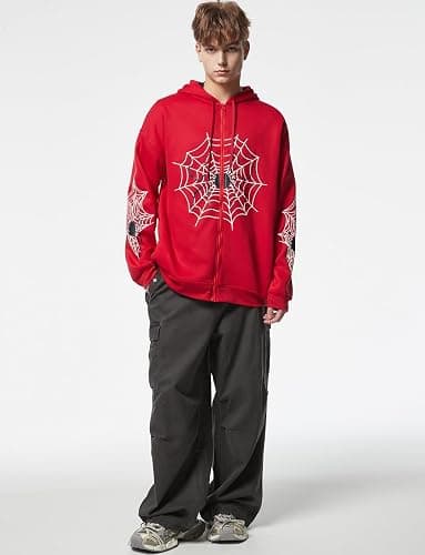 Hesaco Y2K Unisex Streetwear - Hoodies for Men Spider Hoodies for Women - Oversized Graphic Hoodie Vintage Style 2024 Trendy thumbnail 6
