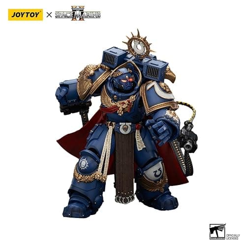 JoyToy Warhammer 40K Ultramarines Marneus Calgar, Chapter Master with MKX Gravis Armour and Gauntlets of Ultramar 1:18 Scale Action Figure Mecha Joy Toy Collection Model 5.3in thumbnail 6