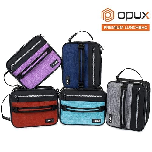 opux Insulated Lunch Box for Men Women Adult, Compact Lunch Bag for Kids Boy Girl Teen, Soft Lunch Cooler Bag for Work School, Leakproof Lunchbox Lunch Pail with Clip-on Buckle, Heather Charcoal thumbnail 9