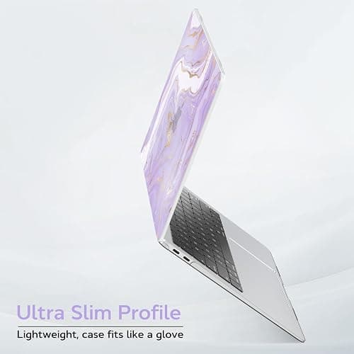 B BELK Compatible with MacBook Air 13 inch Case 2021 2020 2019 2018 M1 A2337 A2179 A1932 Touch ID, Plastic Hard Shell+ 2 Keyboard Cover+ Screen Protector for MacBook Air 13.3 inch Case, Purple Marble thumbnail 4