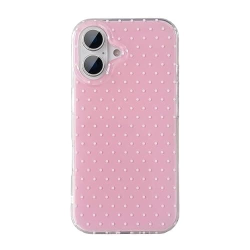 QLTYPRI Cute Polka Dot Phone Case for iPhone 16 Plus, Pink | Polka Dot Fashion Aesthetic Design for Women Girls, Pretty Stylish Kawaii, Slim Fit, Durable TPU Shockproof Protective Case - Image 1