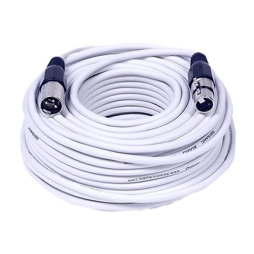 Seismic Audio White 100 Foot XLR Cable-100' Microphone Cord Mic (SAXLX-100White) - Image 1