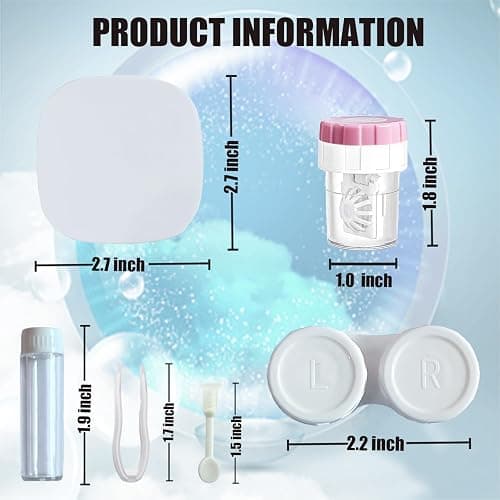 CADEVED Contact Lens Case Kit with Cleaner Washer, Contact Lenses Applicator Removal Tool Kit with Mirror Solution Bottle for Daily and Outdoor Use(White) - White thumbnail 6