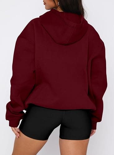 onlypuff Women Hoodies Casual Pullover Long Sleeve Sweatshirt Kangaroo Pocket Drop Shoulder Sweater thumbnail 4